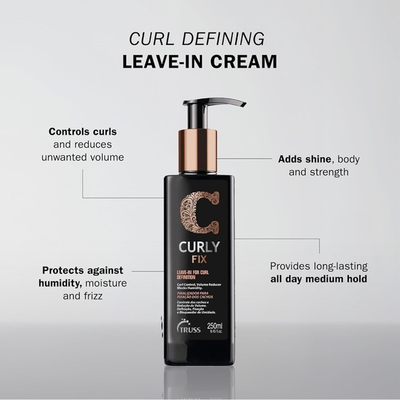 TRUSS Curly Fix Styling Cream Medium Hold Leave-In Curl Definition Haircare - Picture 2 of 11